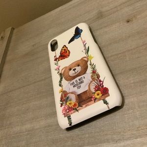 WHITE MOSCHINO IPHONE X PHONE CASE